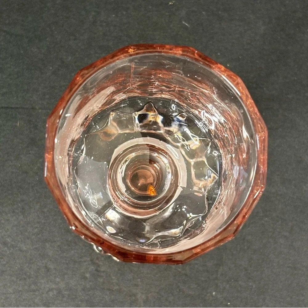 Anthropologie Savannah Wine Glass Pink Hand Blown Glass NEW
